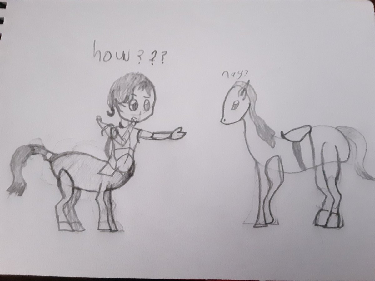 indoorrecesss's tweet photo. #FanFollowFriday for #IndoorRecessCrew is back! Ever wonder why we have so many hands? Wild.
You know...we're still not entirely sure if a centaur CAN ride a horse at all and neither is @bthillistrates https://t.co/jmxVX5tbYf