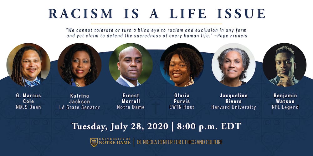 "We cannot tolerate or turn a blind eye to racism and exclusion in any form and yet claim to defend the sacredness of every human life." - <a href="/Pontifex/">Pope Leo XIV</a>

On July 28, the <a href="/ND_EthicsCenter/">de Nicola Center for Ethics and Culture</a> will host a live-streamed discussion on racism and the culture of life: go.nd.edu/a50092