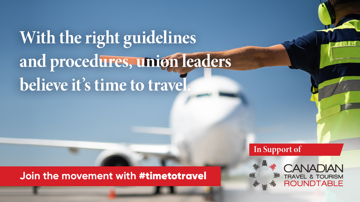 timetotravelca's tweet photo. The collapse of Canada’s travel and tourism sector would have broad economic and social impacts that would be devastating for millions of Canadians. To counteract this, it’s #TimeToTravel. Read the open letter from union leaders here: https://t.co/Rlxf6EZmjV https://t.co/EoWlcqsnCT