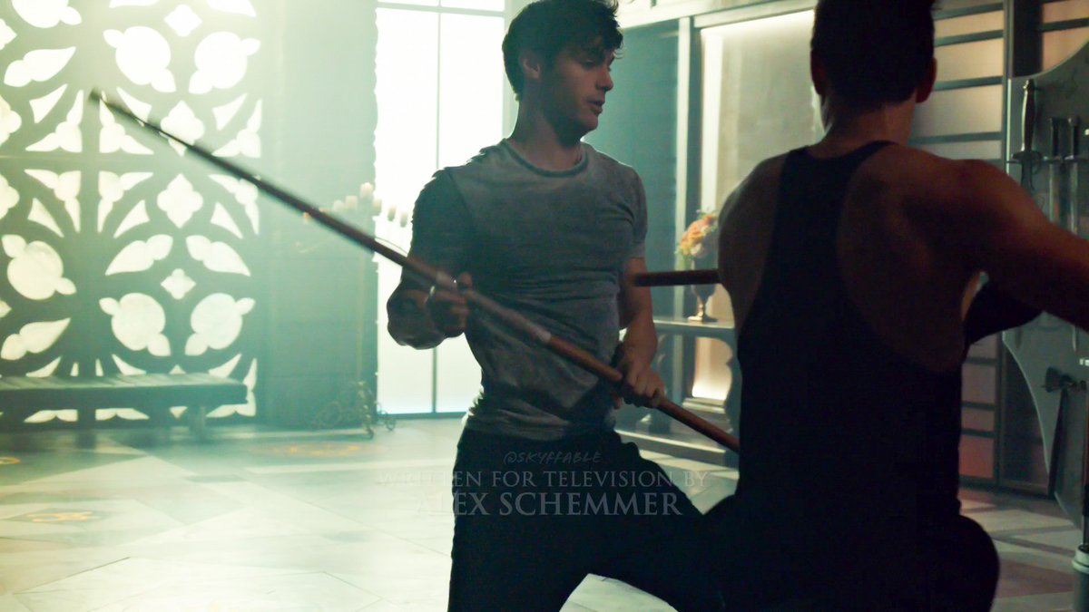 Alec: Fuck he's strong. I'mma distract him with some sexy hips.