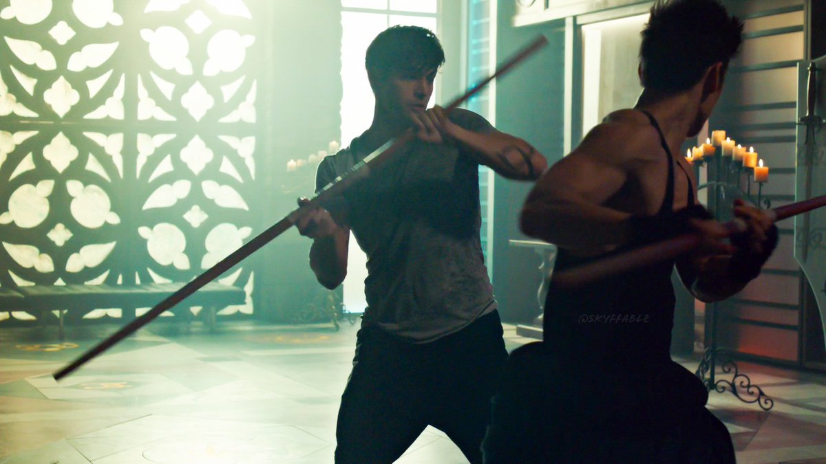 Alec: Fuck he's strong. I'mma distract him with some sexy hips.