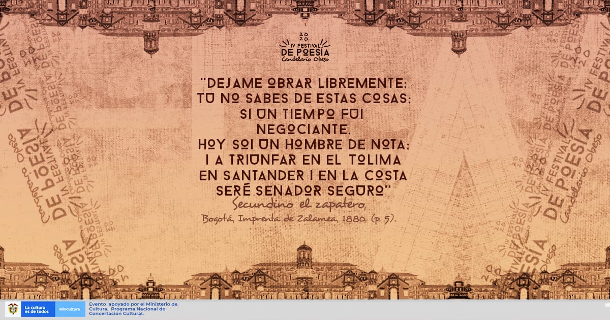 FestiPoesia's tweet photo. En 1880, #CandelarioObeso publicó con la imprenta Zalamea la obra Secundino el zapatero, una #comedia dramática en tres actos en tono costumbrista y moralizante. La obra, escrita en verso, muestra las aspiraciones del zapatero Secundino
#poesía #poesíanegra #poeta #literatura https://t.co/GCo6YH4JHZ