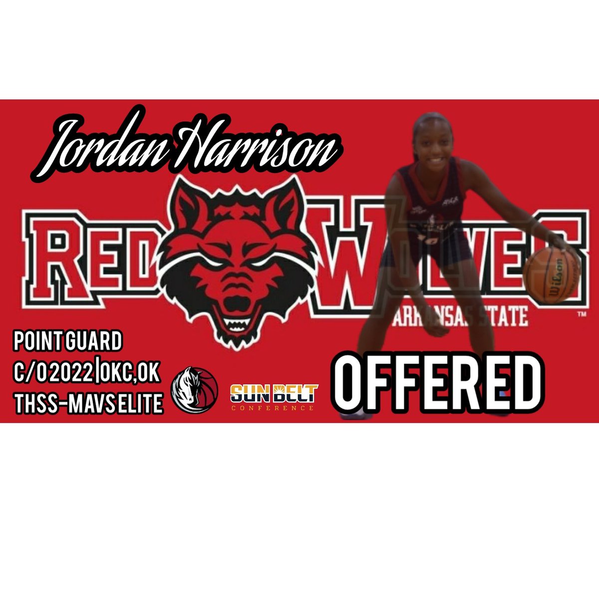OKC_THSS_ELITE's tweet photo. Congratulations to @J_Harrison2022 on her offer from HC @coachmattdaniel, Asst @coachwjameson &amp; @AStateWB!!
# WolvesUp
@pd_skillz 
@CO_BBallReport https://t.co/JM9raE2cBy