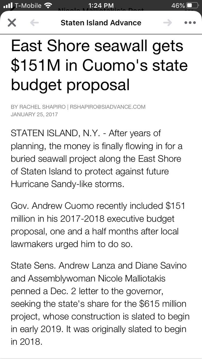 There were 3 electeds that got it done early on, Sen. Lanza, Sen. Savino and Assemblywoman Nicole Malliotakis. You can see in the article. Stop the sarcastic lies