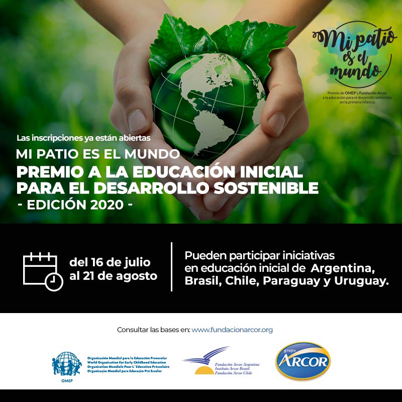 Ya está abierta la 3º Edición del premio "Mi Patio es el Mundo", organizado junto a <a href="/fundacionarcor/">@FundacionArcor</a> 
Premiamos proyectos de Educación Sostenible (Nivel Inicial) en Argentina, Chile, Brasil, Paraguay y Uruguay. 
Más información: bit.ly/2B1Xcix