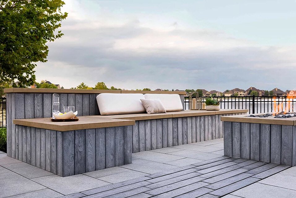 AGAINST THE GRAIN! The Borealis slab looks and feels like wood planks, but doesn’t act like it. It’s made of #concrete so it’s not fazed by outdoor winters, elevated humidity levels, and UV rays; that means no maintenance, no treatments, no wood staining required, ever. 😱💥