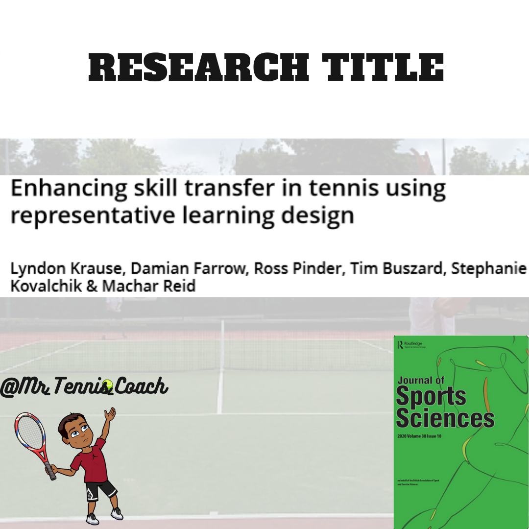 Mr_Tennis_Coach's tweet photo. Research Review
‘Enhancing skill transfer in tennis using representative learning design’ https://t.co/LnLZmS2keh