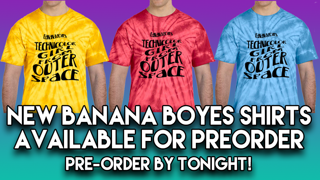 BananaBoyes's tweet photo. Pre-order your new Banana Boyes shirts by tonight to get it in time for our upcoming shows! If enough shirts aren't preordered, we won't be able to buy enough to sell at shows. So if you'd like a shirt, please consider preordering it! https://t.co/50gZbb07Hk https://t.co/GfEDe3dXdK