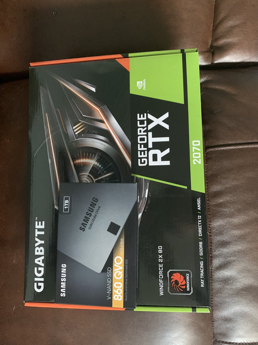 dJKraZy18's tweet photo. Since I don’t have planned streaming the whole weekend time to throw in the upgrades on the PC #GEFORCERTX2070 & bigger #ssd1T https://t.co/osnQ8fnBa3