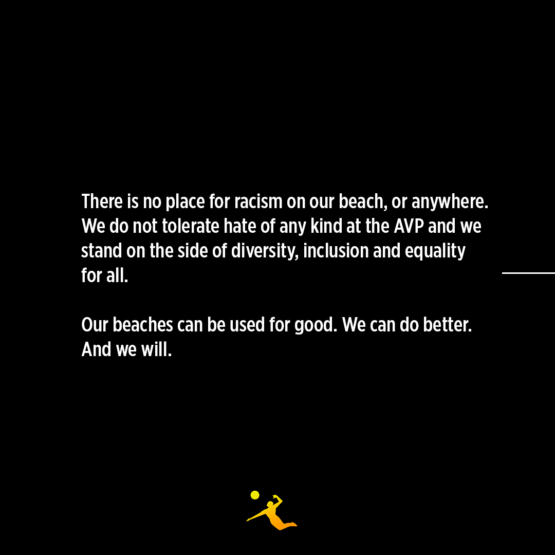 avpbeach's tweet photo. There is no question that 2020 has been a year of challenges. We are extremely privileged to begin competition this weekend for our #AVPChampionsCup Series and return to a small level of normalcy. However, this new normal needs to be different. We need to see change. [1/2] https://t.co/adbtogrXl3