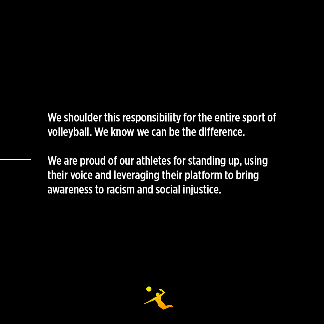 There is no question that 2020 has been a year of challenges. We are extremely privileged to begin competition this weekend for our #AVPChampionsCup Series and return to a small level of normalcy. However, this new normal needs to be different. We need to see change. [1/2]