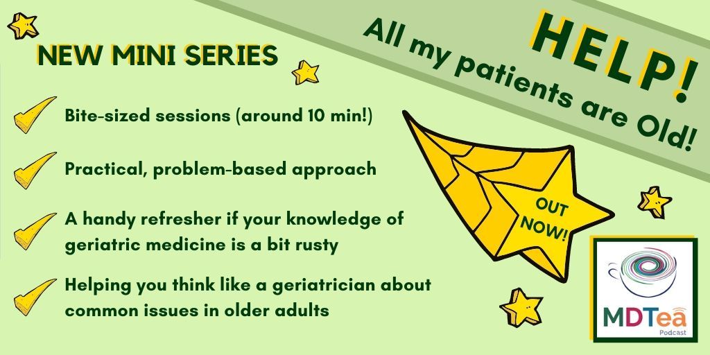 frailtycft's tweet photo. Latest podcasts by MDTea...from polypharmacy to UTI's. #FrailtyCFT #FocusOnFrailty https://t.co/XtDL2jA7yq https://t.co/23k4yk4HyE