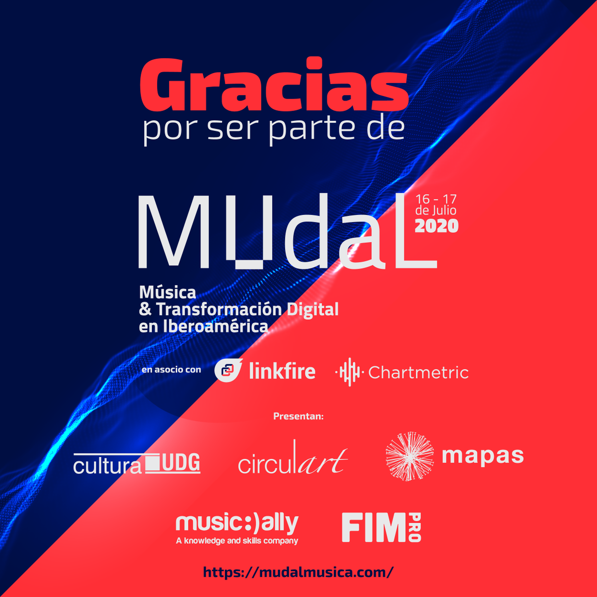 FIM_GDL's tweet photo. Cerramos #MUdaL 🎶

Gracias a todas y todos los que se han conectado, a los panelistas, aliados y asociados por su apoyo. 🙌

Dejamos ya sembradas una serie de ideas y caminos por seguir para la transformación de la música iberoamericana. 

Que siga la #MúsicaEnTransformación https://t.co/JmdCRLQrz6