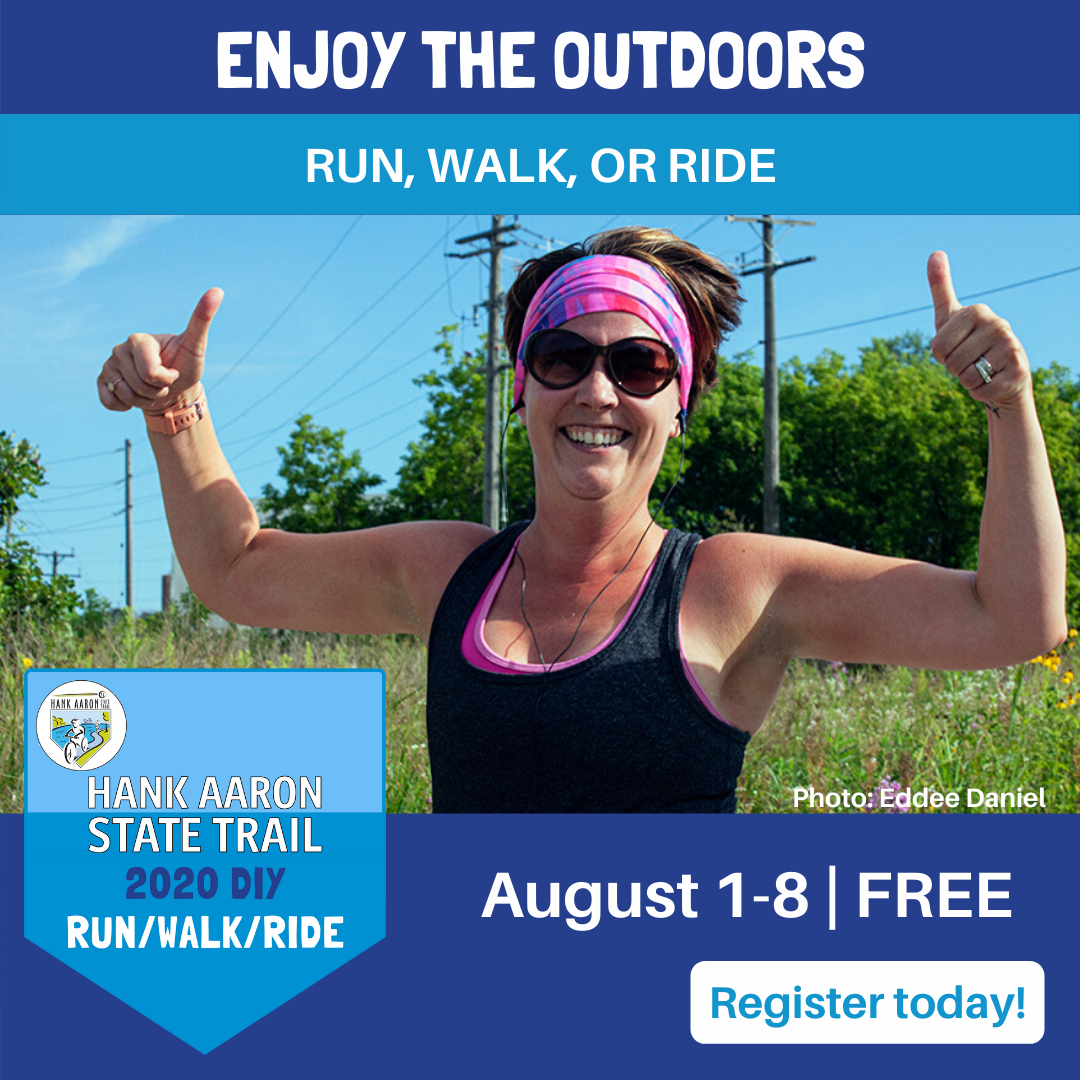 HankAaronTrail's tweet photo. Get outdoors with us and support the Trail with fun upgrade options at our DIY Run/Walk/Ride the first week of August! FREE to register! https://t.co/RMdwDwpvFu
#HankDIY #RunTheHank #WalkTheHank #RideTheHank https://t.co/peuUyt2mKr