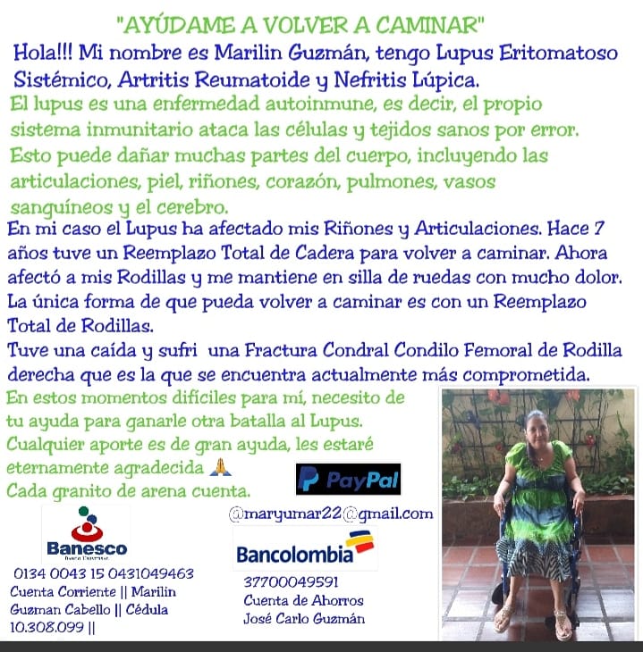 DMachis11News's tweet photo. Ayúdanos con RT por favor 🙏 @Darwin_Machis #ayudameavolveracaminar #lupus https://t.co/fubLGj5Ecz
