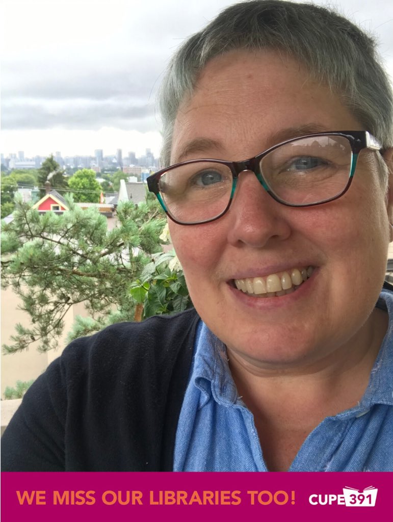 CUPE391's tweet photo. We are sharing messages from our CUPE 391 members who want to let you know what they’ve missed most about working at Vancouver Public Library.
Today, meet Dana!
#wemissourlibrariestoo #vancouver #vancouverpubliclibrary #VPL #vanpoli #librarytwitter #vanlab #onlylibrariescan https://t.co/9AOgaTVBus