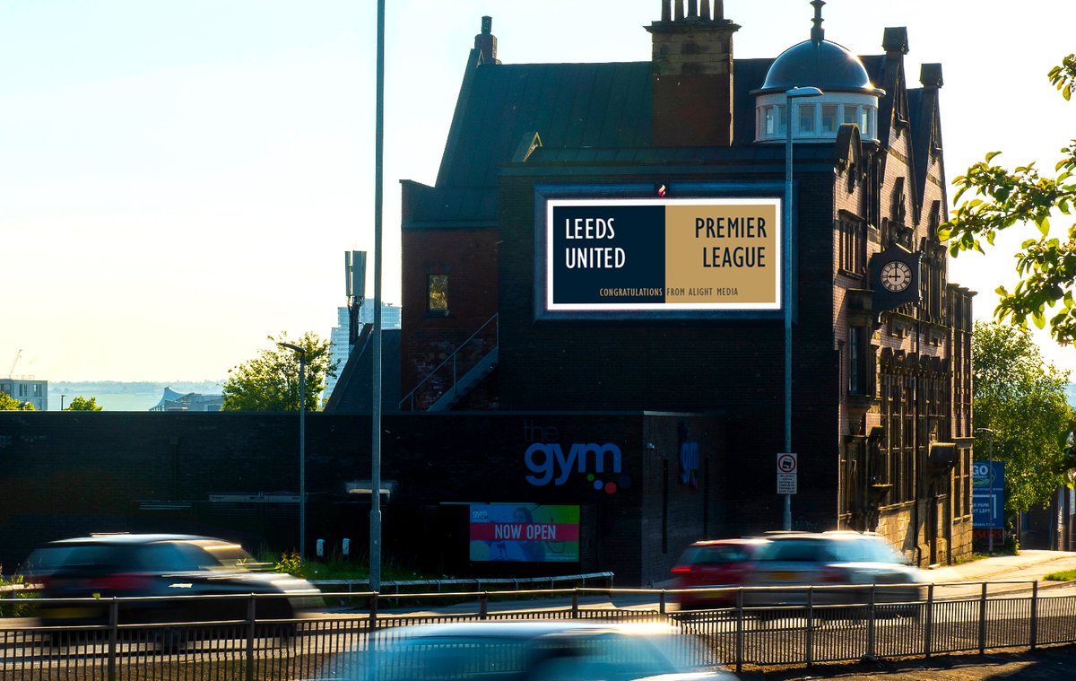 AlightMediaUK's tweet photo. Congratulations @LUFC - Back where you belong! #LeedsUnited will be playing @premierleague football next season!

Now live on @AlightMediaUK Old Library, Leeds D48

#DOOH #OOH #MarchingOnTogether https://t.co/Kt5ZtcMkIu