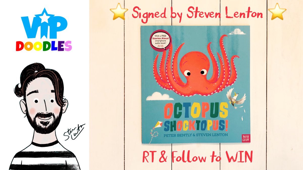 VIP_doodles's tweet photo. 🚨COMPETITION🚨

The NEW @VIPreading illustrator is the one and only @StevenLenton!

In order to celebrate this wonderful news, we are giving away a copy of #OctopusShocktapus SIGNED by Steven!

All you have to do is follow @VIP_doodles and @VIPreading and RT!

UK only. Ends 24/7 https://t.co/9UIsJv2TWb