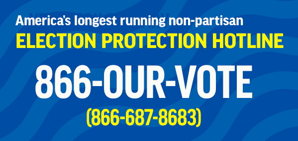LawyersComm's tweet photo. 📍Whether in-person or by mail, if you're having trouble voting we're here to help.

☎️ Call @866OURVOTE (866-687-8683). We have trained volunteers available to help. #ProtectTheVote https://t.co/zGR9WgPpGx