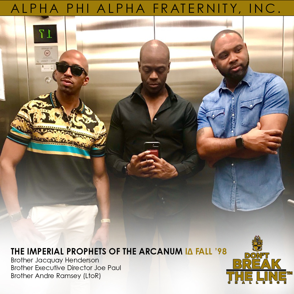 apa1906NETwork's tweet photo. Executive Director and COO Brother Joe Paul reclaimed two of his Line Brothers. Brother Jacquay Henderson recently became financial, and Brother Andre Ramsay recommitted and paid his life membership in full last week. Keep it up!

#DontBreakTheLine #APA1906Network #AlphaPhiAlpha https://t.co/IGZKllpTFX