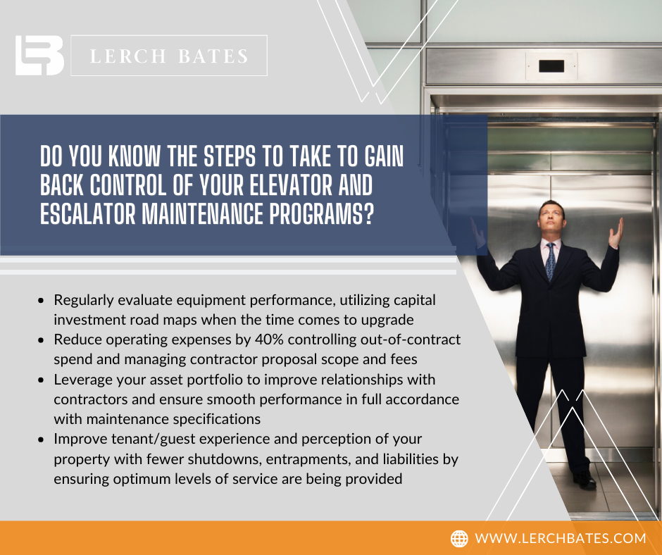 LerchBates's tweet photo. Elevators are among the top 3 critical building systems, and one of the most problematic for building owners & managers.
#LerchBates #BuildingInsight #EmployeeOwnershipExperience https://t.co/3kAq26P99B