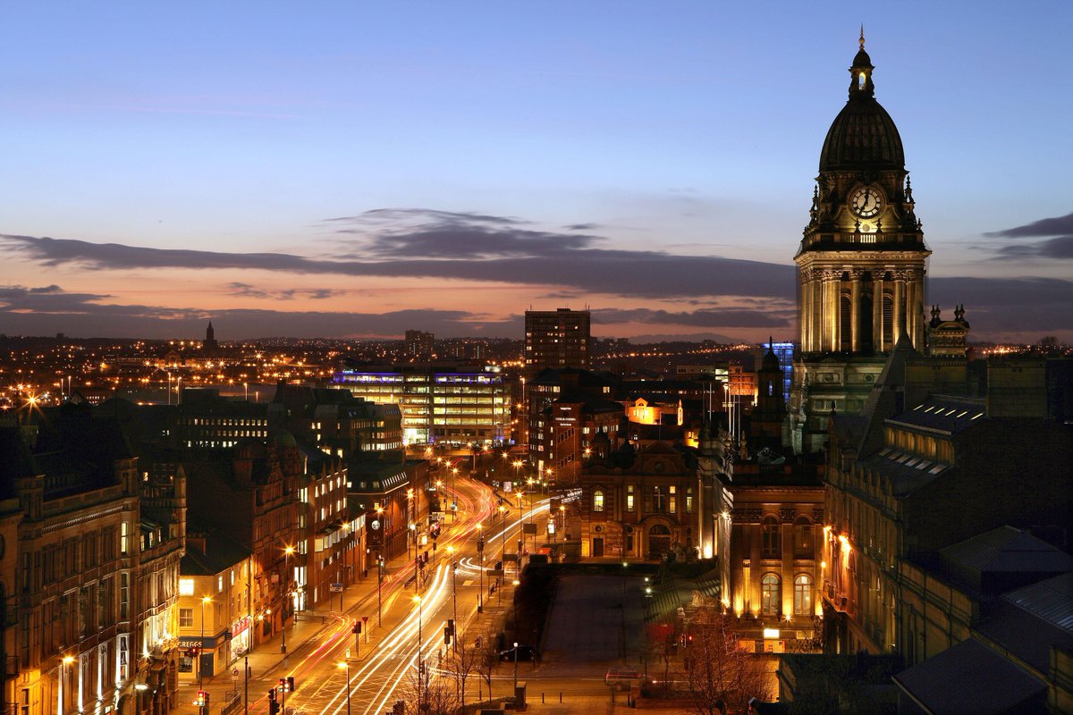 Leeds city centre at night
