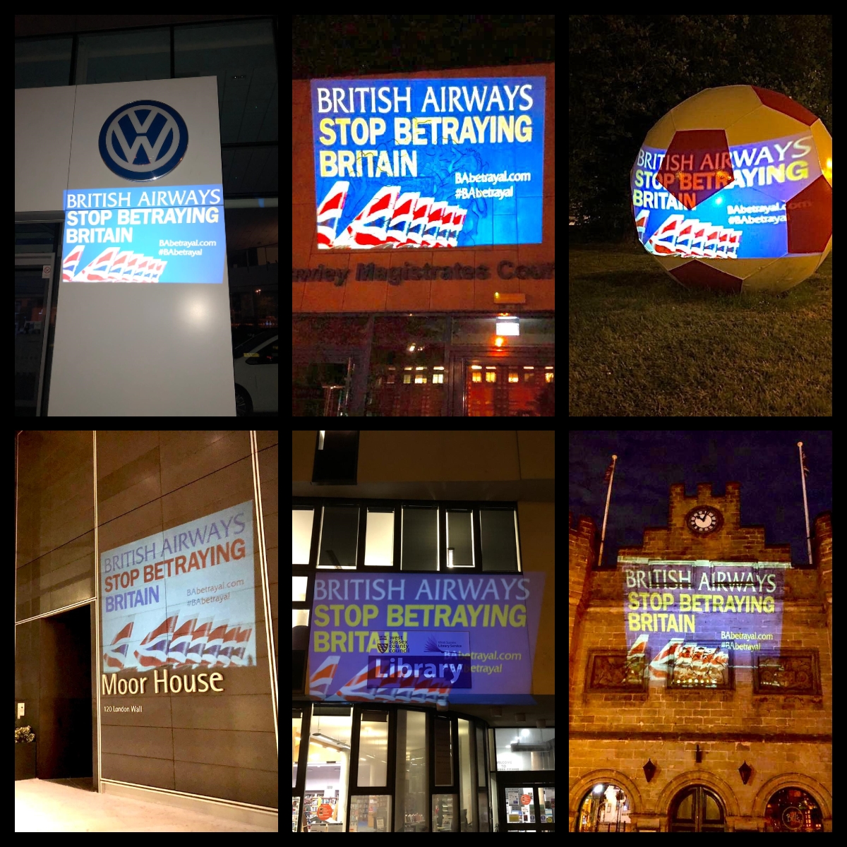 WorkerStrikeBck's tweet photo. Our projections shine across the county of West Sussex to ask @mimsdavies @PBottomleyMP &amp; @timloughton to sign the pledge on slots like @HenrySmitUK and call on the @GOVUK to strip @British_Airways of its @HeathrowAirport  slots #Handbacktheslots #BorisAct https://t.co/Jpt5E6uOjX