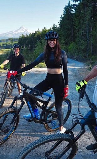 Nina Dobrev outfits on X: Nina wore @Gymshark Adapt Ombre Seamless Long  Sleeve Crop Top ($50.00) & @Gymshark Adapt Ombre Seamless Leggings ($65.00)  while riding a bike in Oregon via #hoodrivermountainbike post