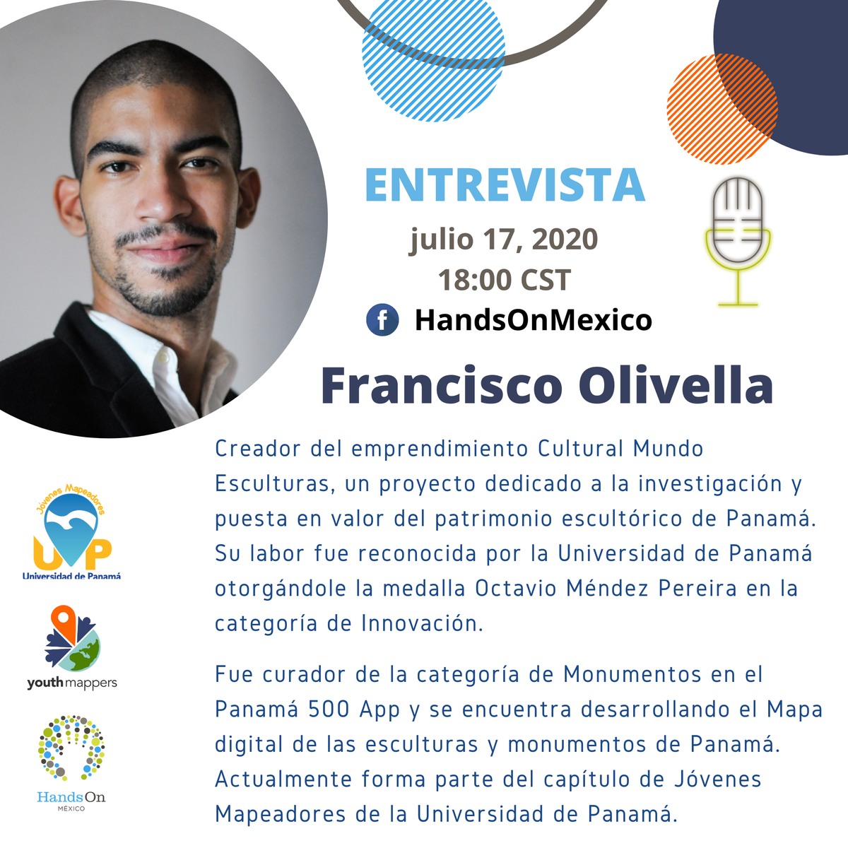 HandsOnMexico's tweet photo. Hoy entrevistaremos a dos jóvenes voluntarios con mucho talento. ¡Te esperamos a las 6 PM CST! https://t.co/TSo3wwIINb