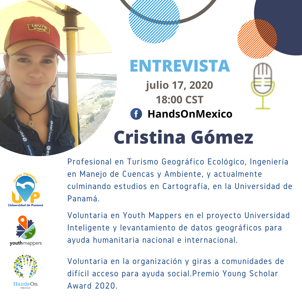 HandsOnMexico's tweet photo. Hoy entrevistaremos a dos jóvenes voluntarios con mucho talento. ¡Te esperamos a las 6 PM CST! https://t.co/TSo3wwIINb
