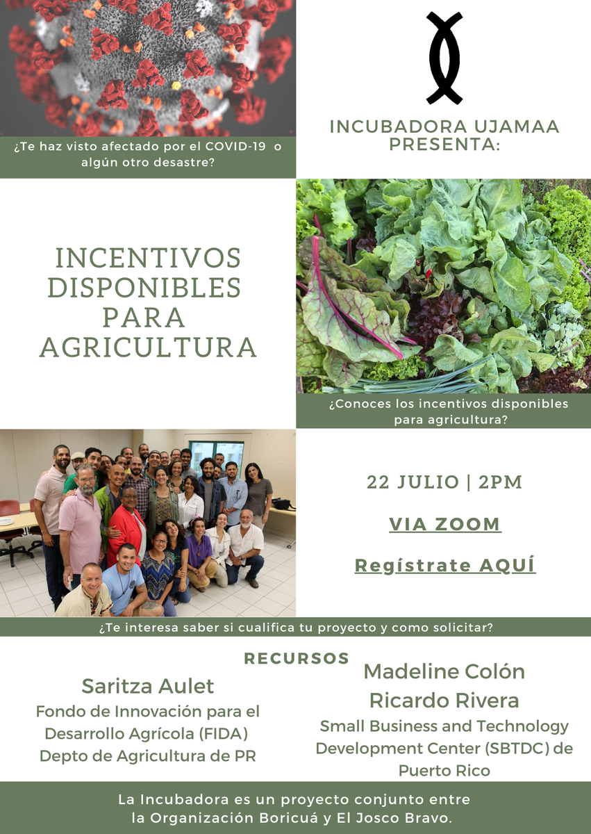 orgboricua's tweet photo. Si tienes un proyecto agrícola, eres agricultor o trabajador agrícola, y te haz visto afectado por los desastres recientes (Irma, María, Terremotos, COVID/pandemia) queremos encontrarnos y conversar este 22 de julio a las 2:00 PM. 
Registro:  https://t.co/NaYY4PxDpg https://t.co/VXKYwFqouc