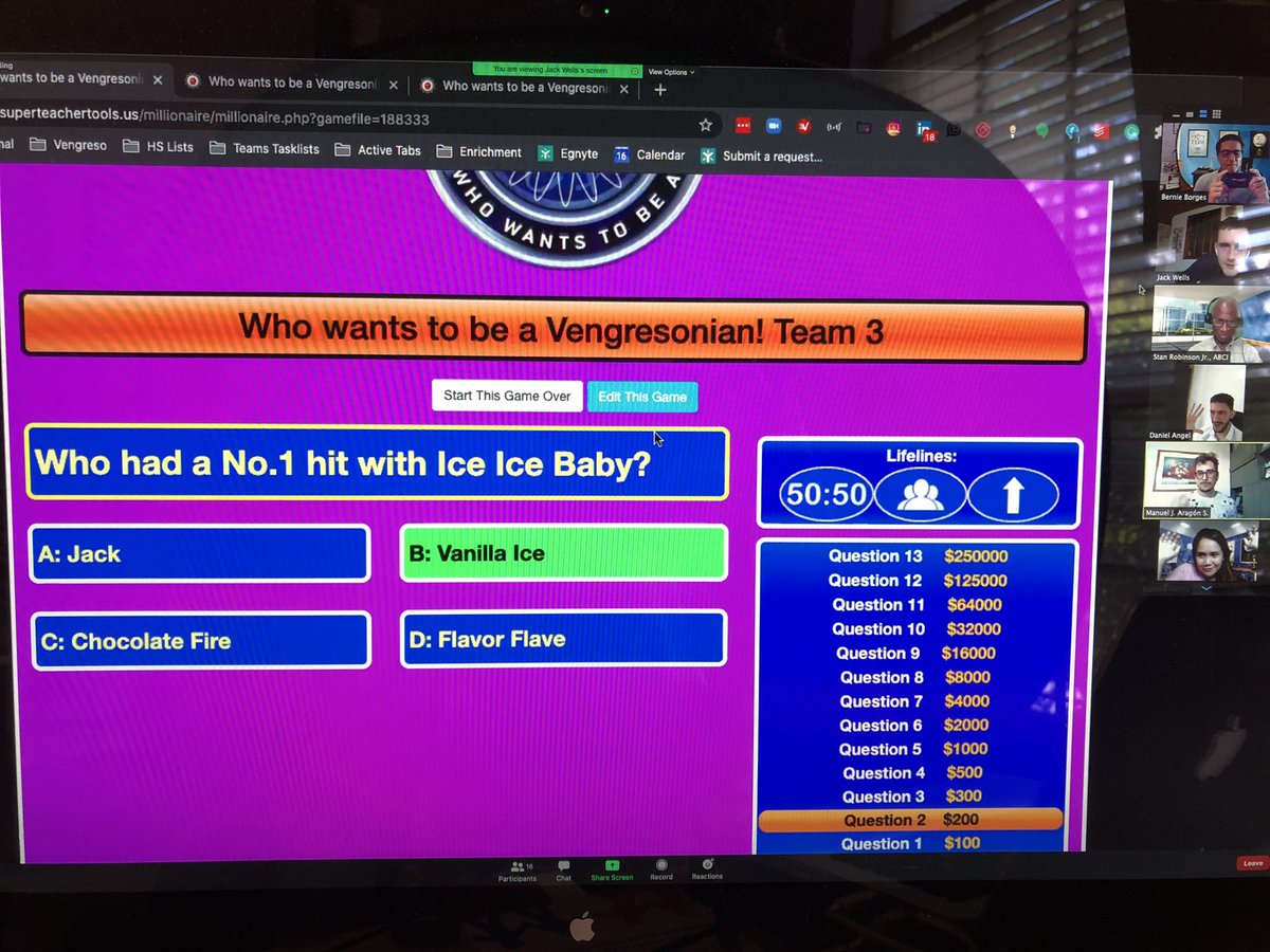 bernieborges's tweet image. The @GoVengreso virtual team plays together on Friday afternoon and works great together all week! 
#modernwork
#virtualgametime 
#govengreso