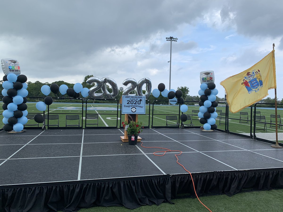 Asbury_ParkSD's tweet photo. The stage is set APHS Class of 2020! @APSuperGray @APDirCI_ERuiz @kmhesq07 https://t.co/JzSdG37WS2