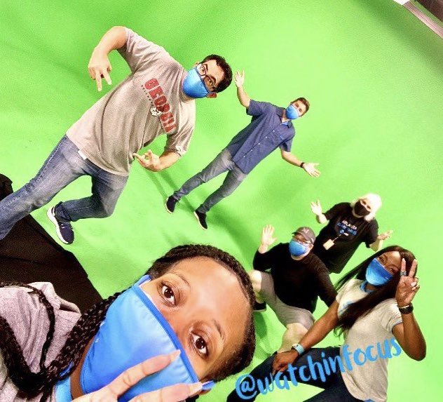 watchinFOCUS's tweet photo. Ya know...filming🎥 ...social distancing...and excited to have our talented Summer Intern Micayla apart of the process! #rockthemask #watchinfocus📸 https://t.co/ny2ls3ZEjn