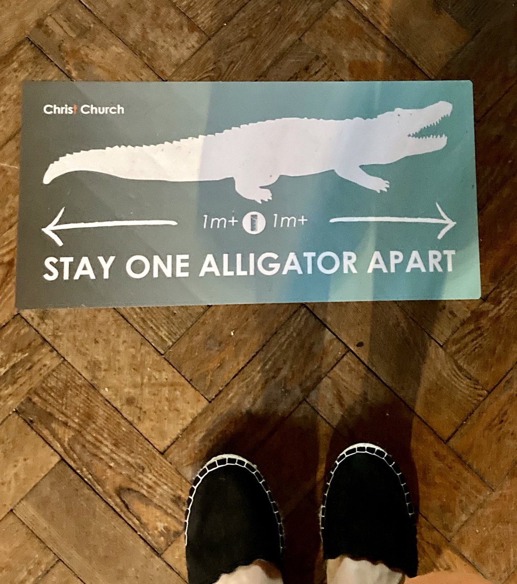 We’re loving our social distancing floor stickers all ready for this Sunday! 🐊

9am - short said Holy Communion service in church
10.30am - main service broadcast to Facebook, as usual