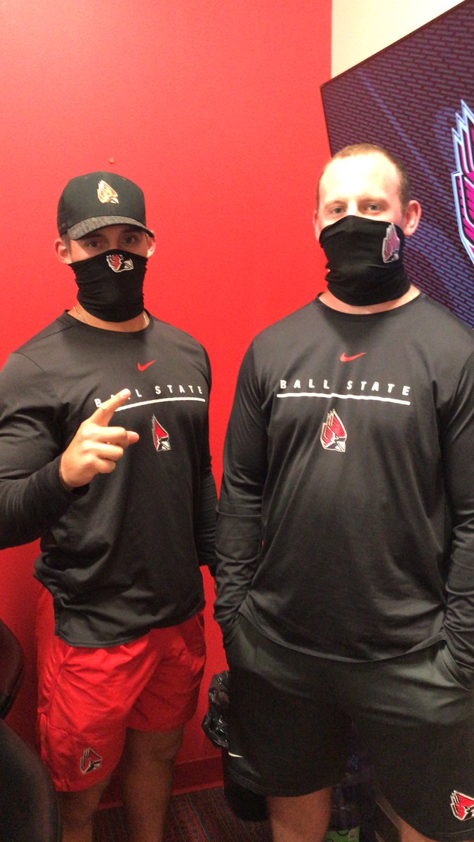 BallStateEquip's tweet photo. @HealyAwards thanks for getting our coaches &amp; players ready for camp with these awesome masks! https://t.co/fRksLzl1Q1