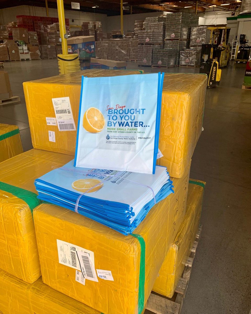 sdcwa's tweet photo. The Water Authority is proud to support the @SDFoodBank by hosting a virtual food drive as well as donating reusable bags that will be used to distribute meals to San Diego families. ❤️ https://t.co/ce13yguNVR