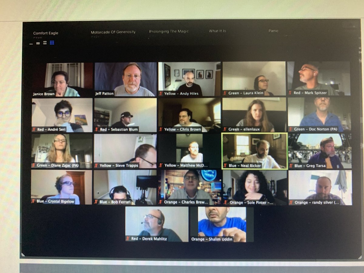 jeffpatton's tweet photo. Just taught my first online workshop using zoom &amp; Mural. Very nervous. Lots of unexpected challenges. I’m so lucky I could do it with a group of 20 friends! Thank you everyone who helped. You know who you are. 😁 https://t.co/82huzqzixP