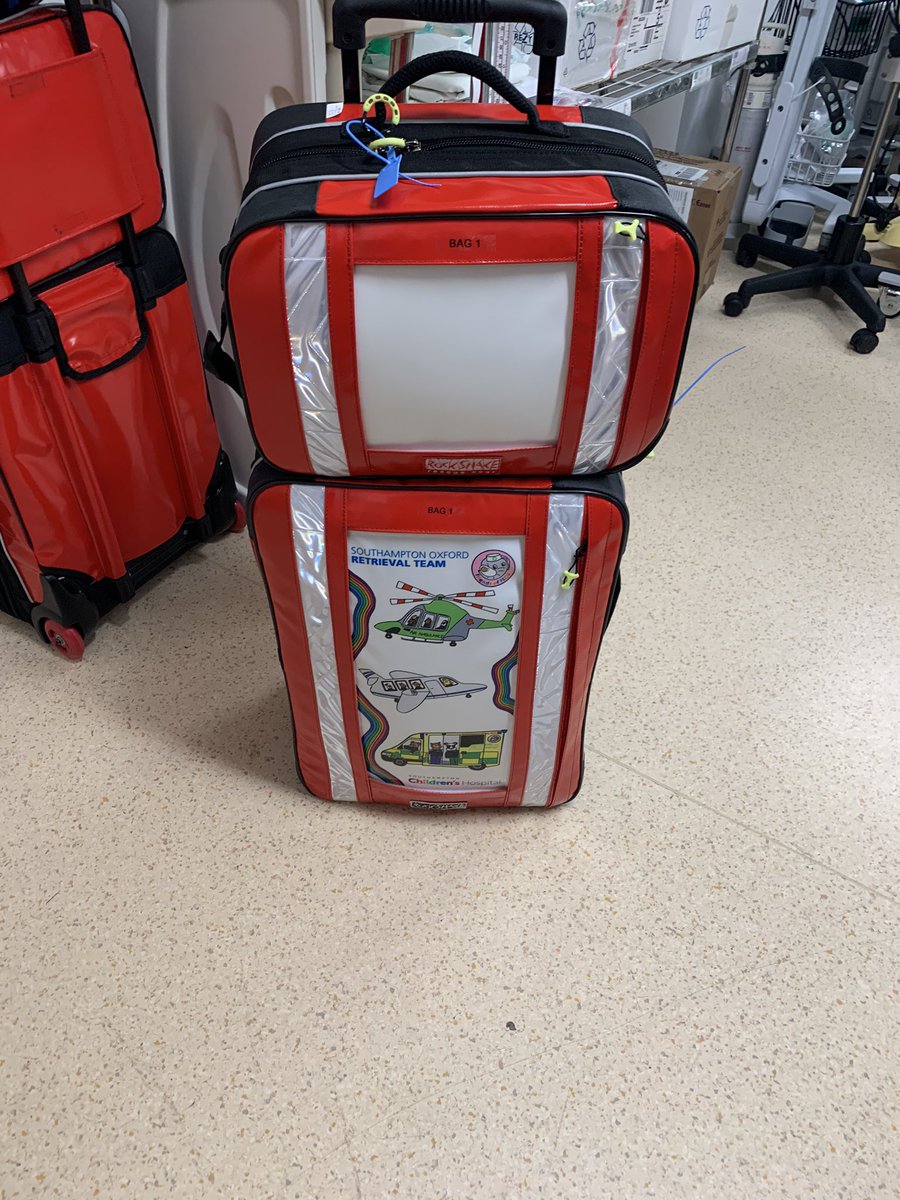 MrWorgan_SCITT's tweet photo. The @SotonChildHosp Paediatric Intensive Care Retrieval team have received our new intensive care on wheels bags! Complete with artwork from Author and colleague @BooksDotty 😍👩‍⚕️👨‍⚕️🚑 @MJGriksaitis #PICU #PedsICU #PaediatricIntensiveCare #SORT #Retrieval @PICSociety https://t.co/f8zC58HPiq