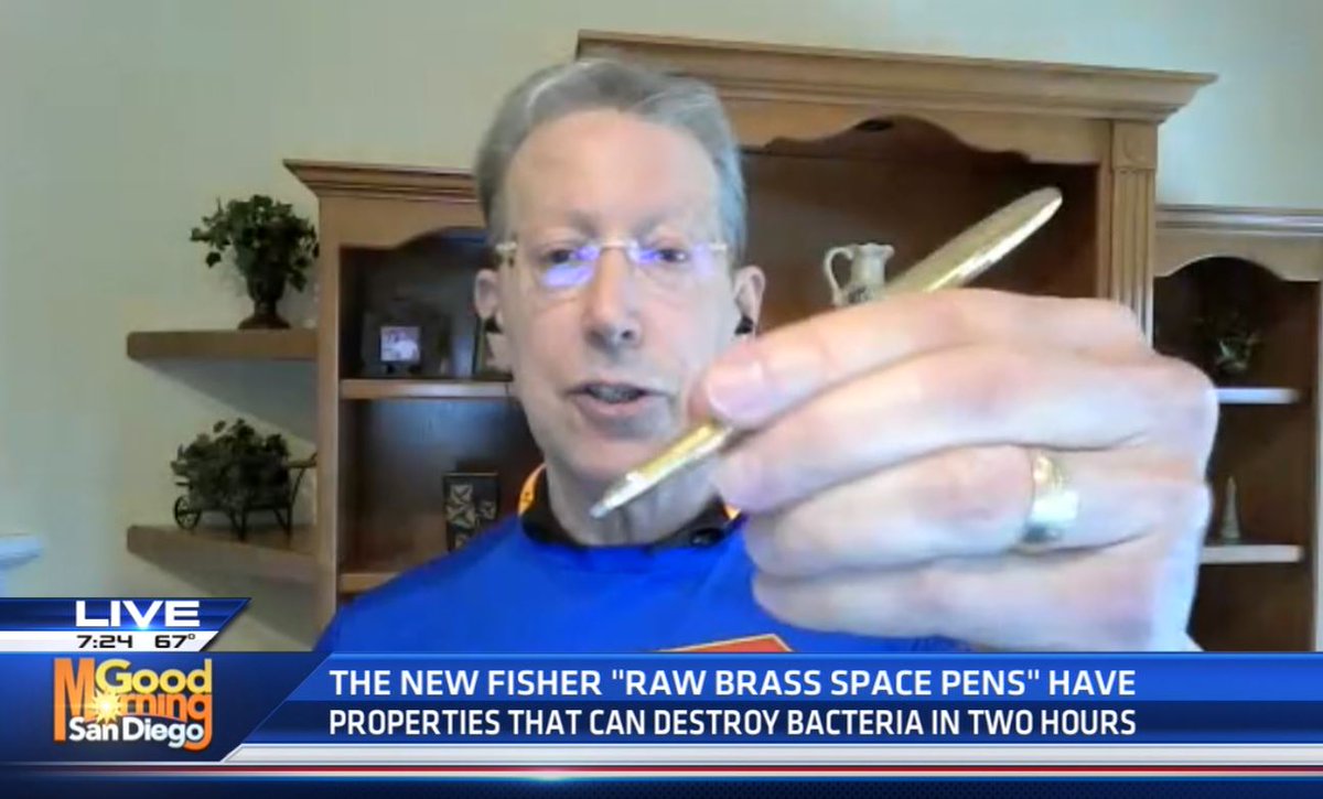 FisherPenCo's tweet photo. Thank you #BrucePechman #Musclemanoftechnology for including us in your recent product roundup on @KUSI_GMSD! Our #RawBrass pens possess #antimicrobial properties!
https://t.co/y8UoJUGEkp https://t.co/pDNmuvWnfk