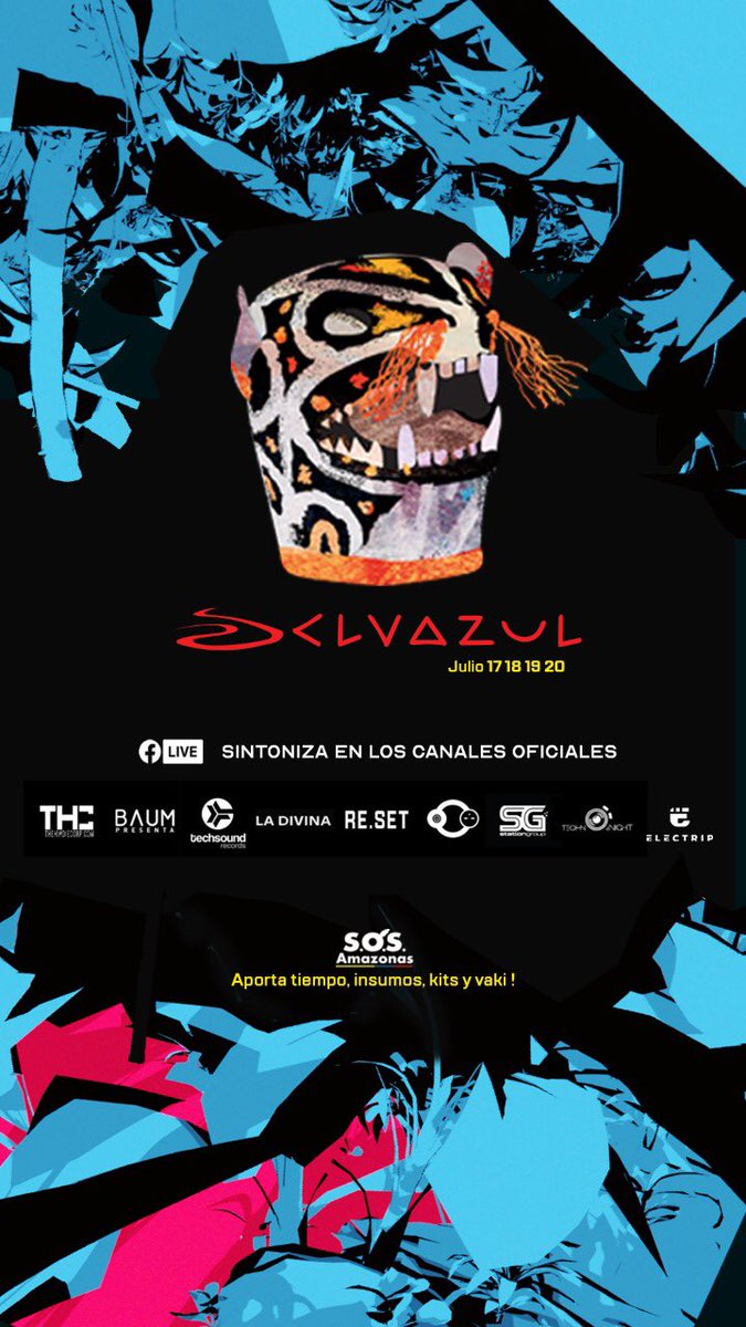 Deadwalkman's tweet photo. Estaré cómo Host del lanzamiento de  #SelvaAzul hoy a las 6:00pm hora 🇨🇴
4 días con un line up poderoso en pro del Amazonas.
Luego, @sonicotechsound mi parcero @truncate_la y más amigos 🙌🏻
¡Nos vemos a las 6! https://t.co/NiA4RaUadr