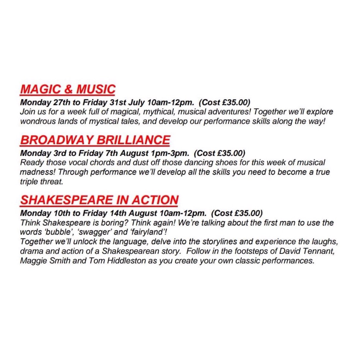We are excited to confirm that our three summer workshop weeks are now happening outdoors at Bitterne Park Secondary!
We are strictly following hygiene practices and social distancing guidelines, so places are limited. 
Book yours now by emailing gantryyouththeatre@gmail.com