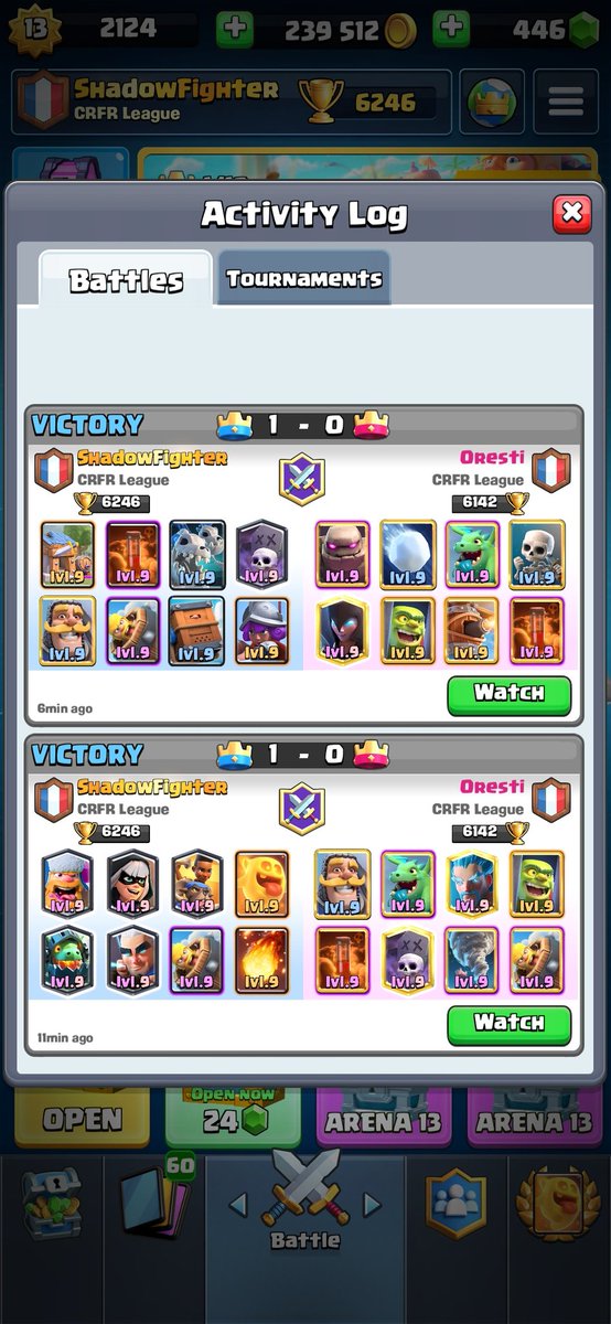 Next good performance in our today's  <a href="/CRFR_League/">CRFR League</a> with @RecastMobile vs. <a href="/ak_syndicate/">AK Syndicate</a>. Going 2:0 in my bo3 against <a href="/OrestiCR/">FNO Oresti</a> helped securing the 2nd Set and winning the match 3:0. 86% wr rn 🤙 btw still f/a for <a href="/GkrLeagues/">GKR Leagues</a> and <a href="/GrandZoneGaming/">GrandZoneGaming</a> 🤫