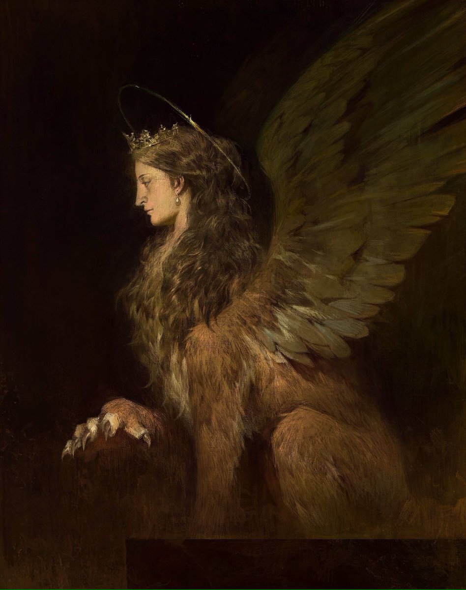 DeCromarty's tweet photo. La historia de #Edipo, cómo llega a ser rey, cómo se enamora de su madre, etc, es otra historia.
La #Esfinge era un monstruo de destrucción y mala suerte, medio mujer alada medio león, hija de la #Quimera y de #Ortro, el terrible perro hermano de #Cerbero. https://t.co/lYKnyipF19