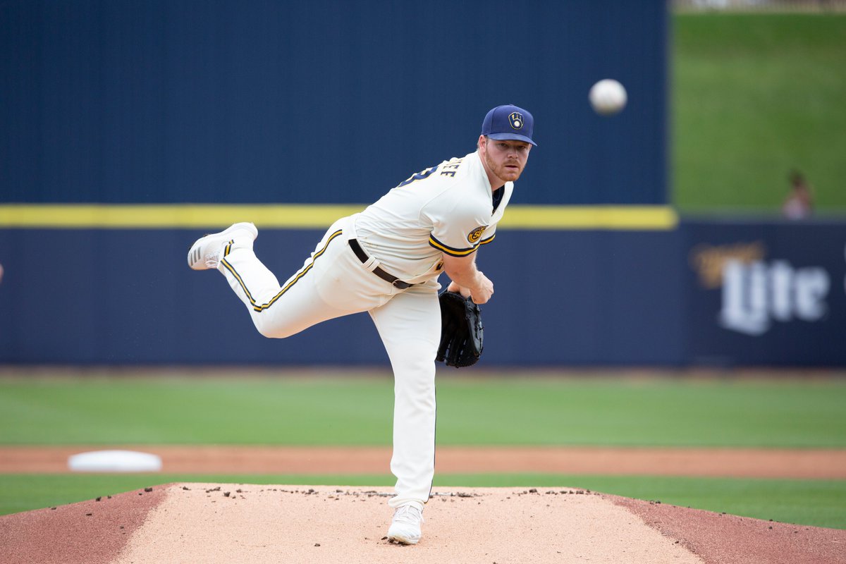 Brewers's tweet photo. Congratulations to @B_Woody24, who will open the Brewers’ 2020 season vs. the Cubs one week from today. It will be his first career Opening Day start. #ThisIsMyCrew https://t.co/9VhTNeP2pv