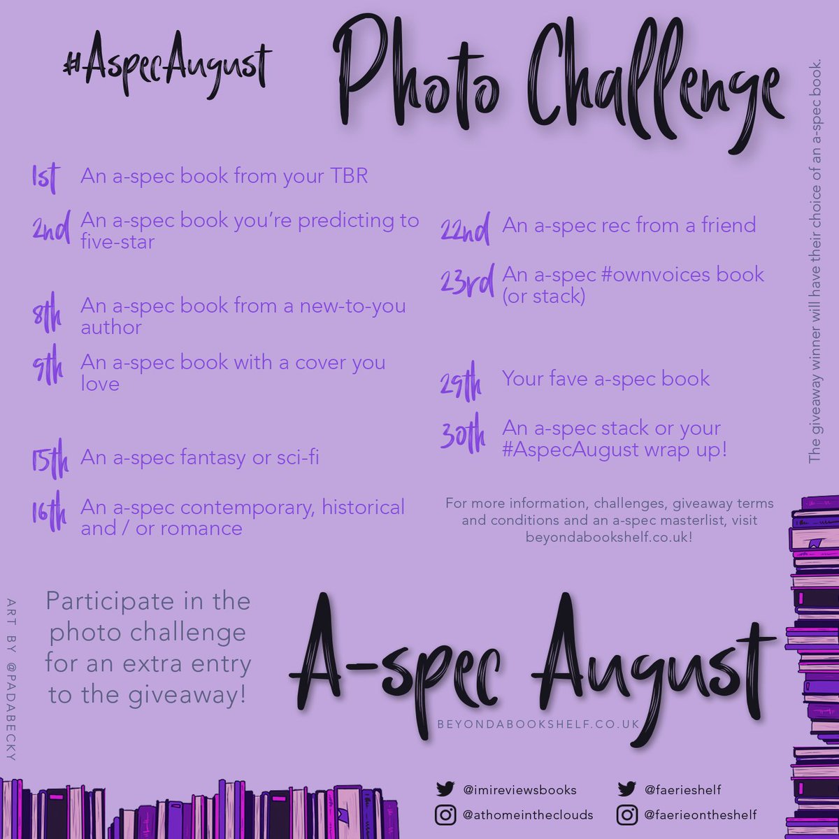 imireviewsbooks's tweet photo. Did I hear you say... CHALLENGES? #AspecAugust https://t.co/mELQ05lMeR
