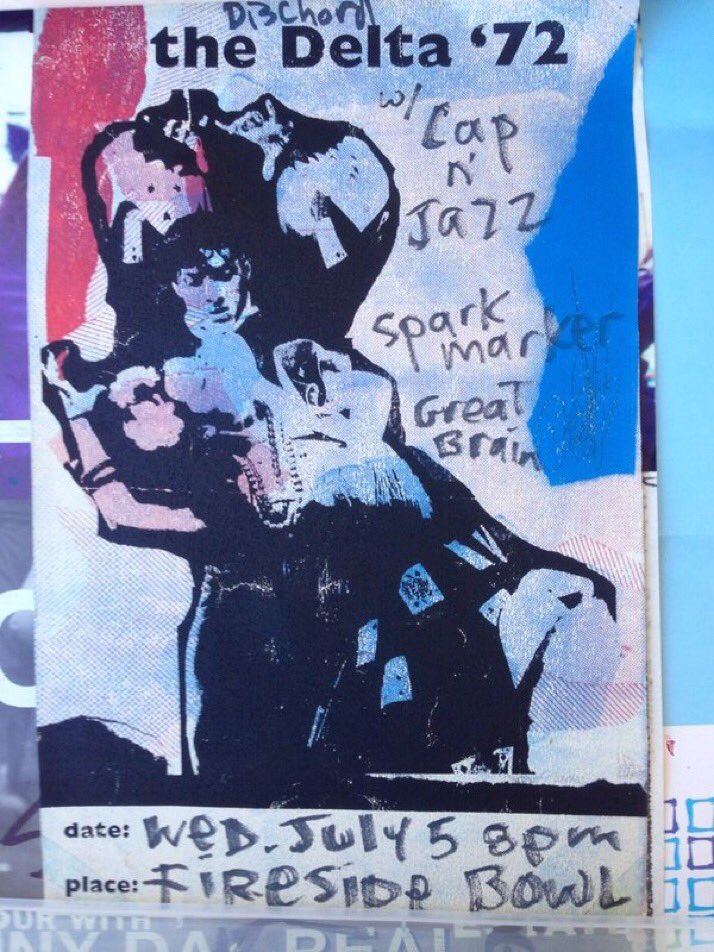 washedupemo's tweet photo. Chicago show flyers from a long time ago. #shuddertothink #sunnydayrealestate #thedelta72 #sparkmarker #capnjazz #joanofarc #califone #firesidebowl #chicago (via Alan Tarkowski) https://t.co/dhwru4FNYB