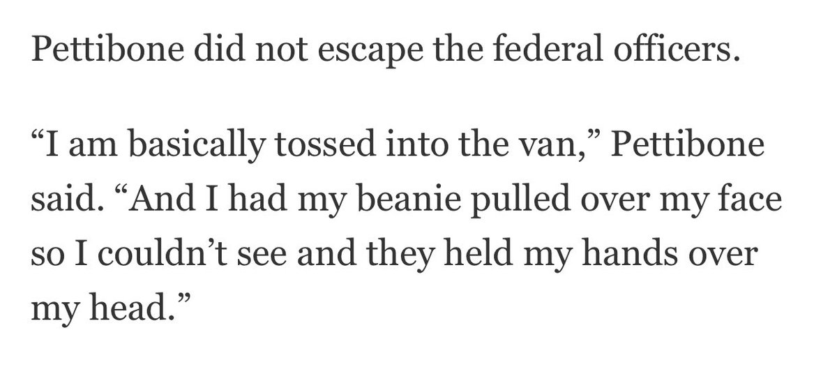 GlamandGore's tweet photo. Saw a tweet about Portland last night saying next officers will be *putting bags* over protestors heads before throwing them into an unmarked van... &amp; I thought “well that’s an exaggeration”. Then this morning I read this about someone who was recently taken...................🙃 https://t.co/B1Zv7PVVhs