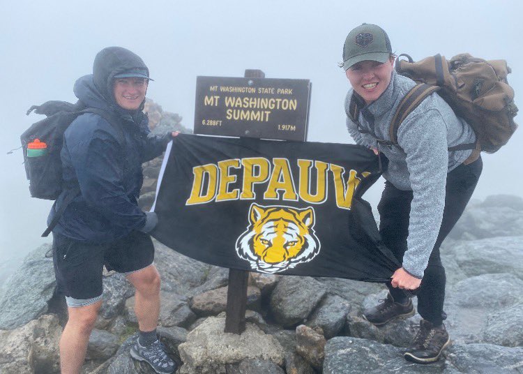 DePauw Baseball social distancing at 6,288 feet! Nick Nelson ‘22 and T.J. Carney-DeBord ‘21 reached the summit of Mt. Washington in New Hampshire today. #TeamDePauw @depauwu <a href="/depauwtigers/">DPUtigers</a> <a href="/tjcd33/">TJ Carney-DeBord</a> <a href="/nicknelson2712/">Nick Nelson</a>