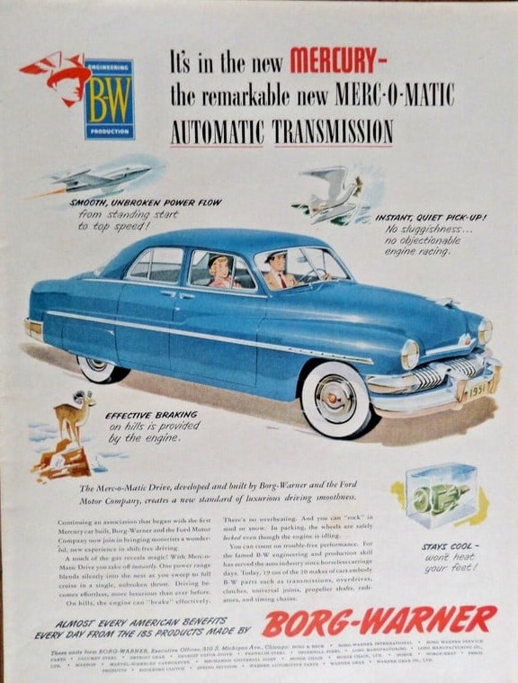 TransmissionExc's tweet photo. Here's a @BorgWarner Merc-o-Matic add from 1951. Comes with "smooth, unbroken flow" and "instant, quiet pick-up." #txchange

https://t.co/jx5ahBVcXa https://t.co/SIz2Lgb9Jn